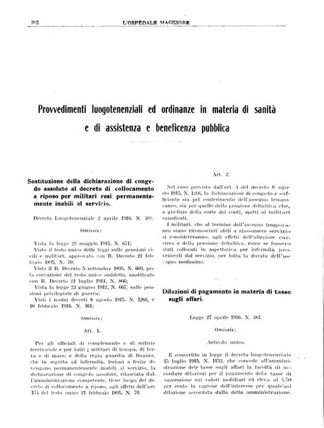 L'Ospedale Maggiore rivista scientifico-pratica dell'Ospedale Maggiore di Milano ed Istituti sanitari annessi