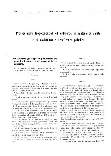 L'Ospedale Maggiore rivista scientifico-pratica dell'Ospedale Maggiore di Milano ed Istituti sanitari annessi