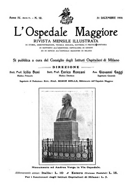 L'Ospedale Maggiore rivista scientifico-pratica dell'Ospedale Maggiore di Milano ed Istituti sanitari annessi