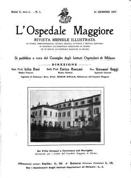 L'Ospedale Maggiore rivista scientifico-pratica dell'Ospedale Maggiore di Milano ed Istituti sanitari annessi