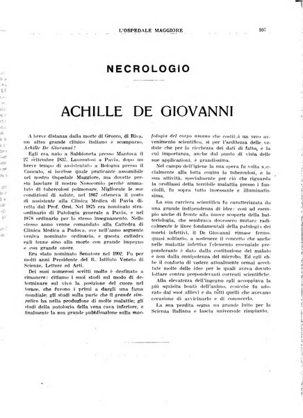 L'Ospedale Maggiore rivista scientifico-pratica dell'Ospedale Maggiore di Milano ed Istituti sanitari annessi