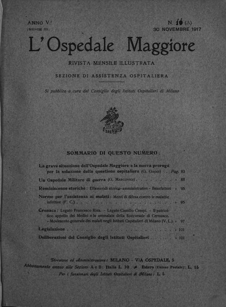 L'Ospedale Maggiore rivista scientifico-pratica dell'Ospedale Maggiore di Milano ed Istituti sanitari annessi