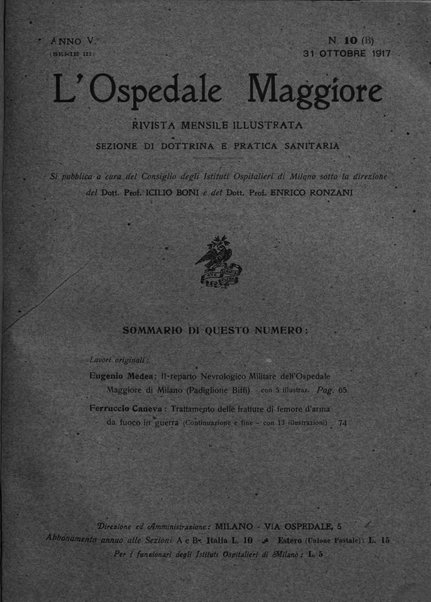 L'Ospedale Maggiore rivista scientifico-pratica dell'Ospedale Maggiore di Milano ed Istituti sanitari annessi