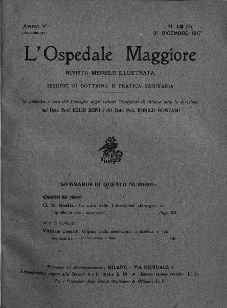 L'Ospedale Maggiore rivista scientifico-pratica dell'Ospedale Maggiore di Milano ed Istituti sanitari annessi