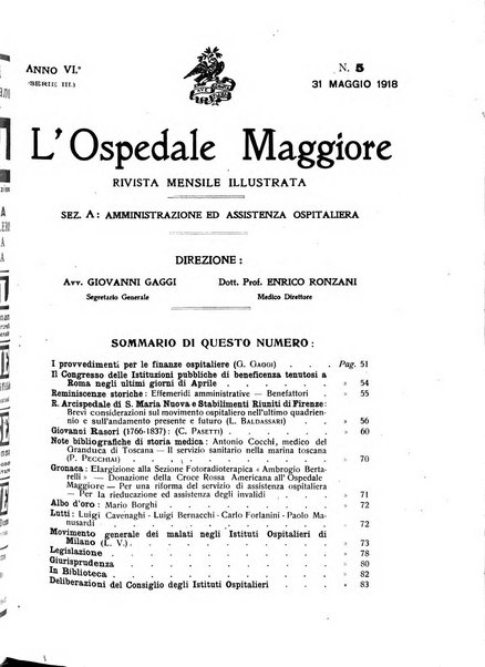 L'Ospedale Maggiore rivista scientifico-pratica dell'Ospedale Maggiore di Milano ed Istituti sanitari annessi