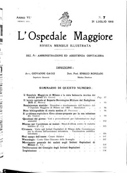 L'Ospedale Maggiore rivista scientifico-pratica dell'Ospedale Maggiore di Milano ed Istituti sanitari annessi