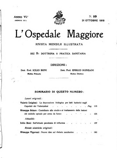 L'Ospedale Maggiore rivista scientifico-pratica dell'Ospedale Maggiore di Milano ed Istituti sanitari annessi