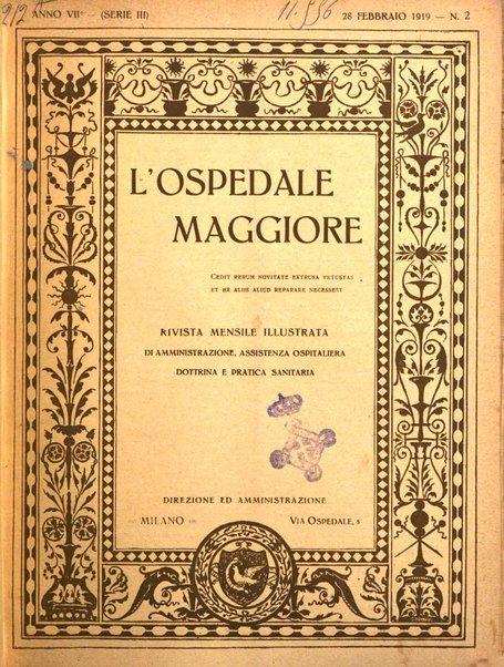 L'Ospedale Maggiore rivista scientifico-pratica dell'Ospedale Maggiore di Milano ed Istituti sanitari annessi