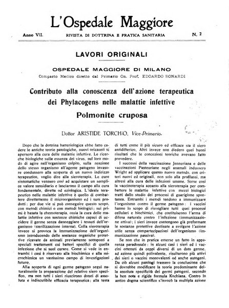 L'Ospedale Maggiore rivista scientifico-pratica dell'Ospedale Maggiore di Milano ed Istituti sanitari annessi