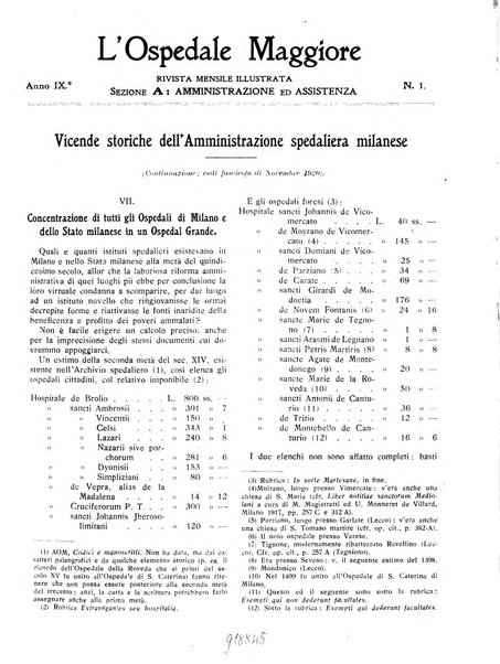 L'Ospedale Maggiore rivista scientifico-pratica dell'Ospedale Maggiore di Milano ed Istituti sanitari annessi