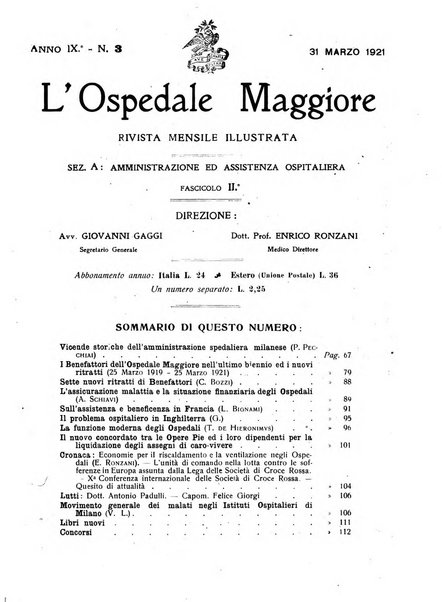 L'Ospedale Maggiore rivista scientifico-pratica dell'Ospedale Maggiore di Milano ed Istituti sanitari annessi