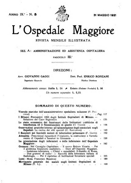 L'Ospedale Maggiore rivista scientifico-pratica dell'Ospedale Maggiore di Milano ed Istituti sanitari annessi