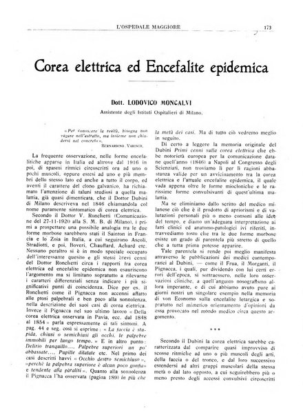 L'Ospedale Maggiore rivista scientifico-pratica dell'Ospedale Maggiore di Milano ed Istituti sanitari annessi