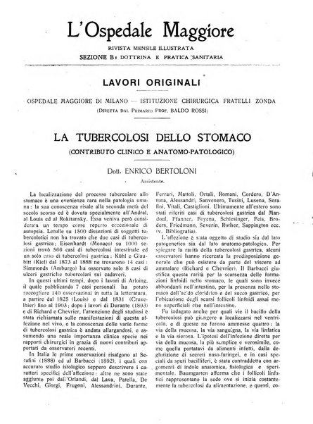 L'Ospedale Maggiore rivista scientifico-pratica dell'Ospedale Maggiore di Milano ed Istituti sanitari annessi