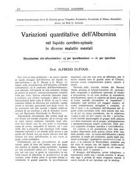 L'Ospedale Maggiore rivista scientifico-pratica dell'Ospedale Maggiore di Milano ed Istituti sanitari annessi