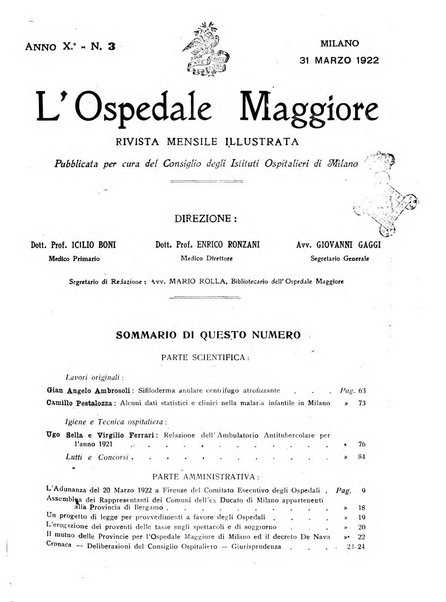 L'Ospedale Maggiore rivista scientifico-pratica dell'Ospedale Maggiore di Milano ed Istituti sanitari annessi