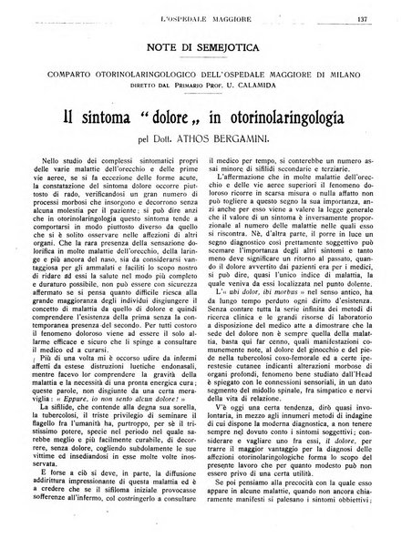 L'Ospedale Maggiore rivista scientifico-pratica dell'Ospedale Maggiore di Milano ed Istituti sanitari annessi