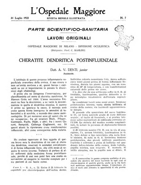 L'Ospedale Maggiore rivista scientifico-pratica dell'Ospedale Maggiore di Milano ed Istituti sanitari annessi