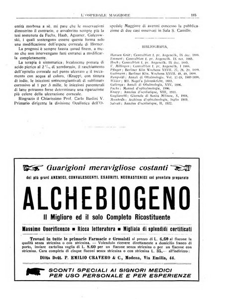 L'Ospedale Maggiore rivista scientifico-pratica dell'Ospedale Maggiore di Milano ed Istituti sanitari annessi