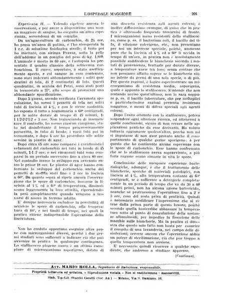 L'Ospedale Maggiore rivista scientifico-pratica dell'Ospedale Maggiore di Milano ed Istituti sanitari annessi