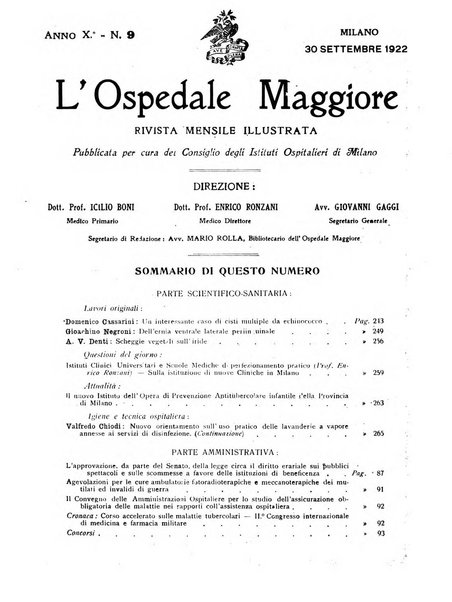 L'Ospedale Maggiore rivista scientifico-pratica dell'Ospedale Maggiore di Milano ed Istituti sanitari annessi