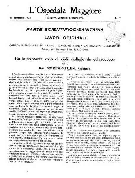 L'Ospedale Maggiore rivista scientifico-pratica dell'Ospedale Maggiore di Milano ed Istituti sanitari annessi