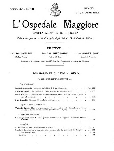 L'Ospedale Maggiore rivista scientifico-pratica dell'Ospedale Maggiore di Milano ed Istituti sanitari annessi