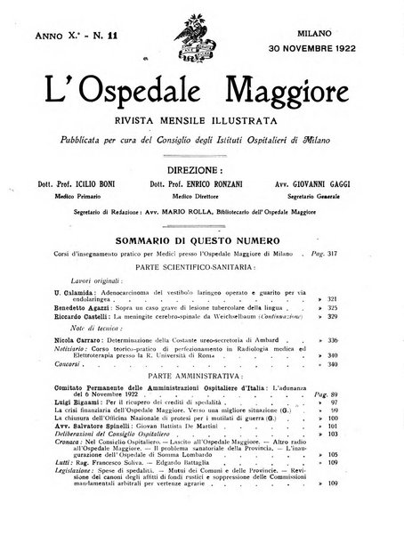 L'Ospedale Maggiore rivista scientifico-pratica dell'Ospedale Maggiore di Milano ed Istituti sanitari annessi