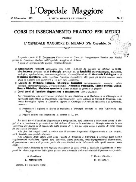 L'Ospedale Maggiore rivista scientifico-pratica dell'Ospedale Maggiore di Milano ed Istituti sanitari annessi