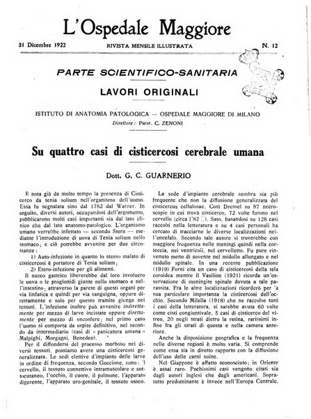 L'Ospedale Maggiore rivista scientifico-pratica dell'Ospedale Maggiore di Milano ed Istituti sanitari annessi