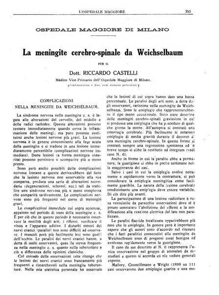 L'Ospedale Maggiore rivista scientifico-pratica dell'Ospedale Maggiore di Milano ed Istituti sanitari annessi