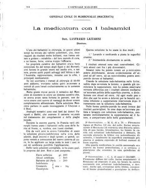 L'Ospedale Maggiore rivista scientifico-pratica dell'Ospedale Maggiore di Milano ed Istituti sanitari annessi