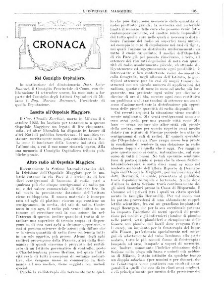 L'Ospedale Maggiore rivista scientifico-pratica dell'Ospedale Maggiore di Milano ed Istituti sanitari annessi