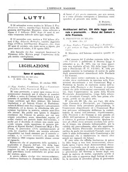 L'Ospedale Maggiore rivista scientifico-pratica dell'Ospedale Maggiore di Milano ed Istituti sanitari annessi