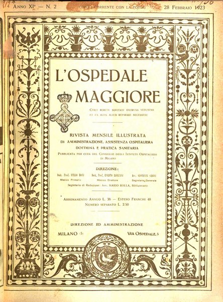 L'Ospedale Maggiore rivista scientifico-pratica dell'Ospedale Maggiore di Milano ed Istituti sanitari annessi