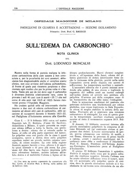 L'Ospedale Maggiore rivista scientifico-pratica dell'Ospedale Maggiore di Milano ed Istituti sanitari annessi