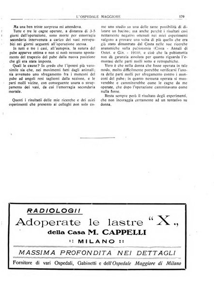 L'Ospedale Maggiore rivista scientifico-pratica dell'Ospedale Maggiore di Milano ed Istituti sanitari annessi