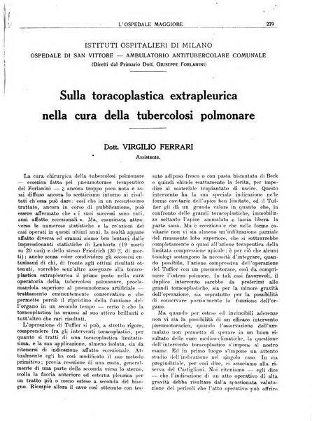 L'Ospedale Maggiore rivista scientifico-pratica dell'Ospedale Maggiore di Milano ed Istituti sanitari annessi