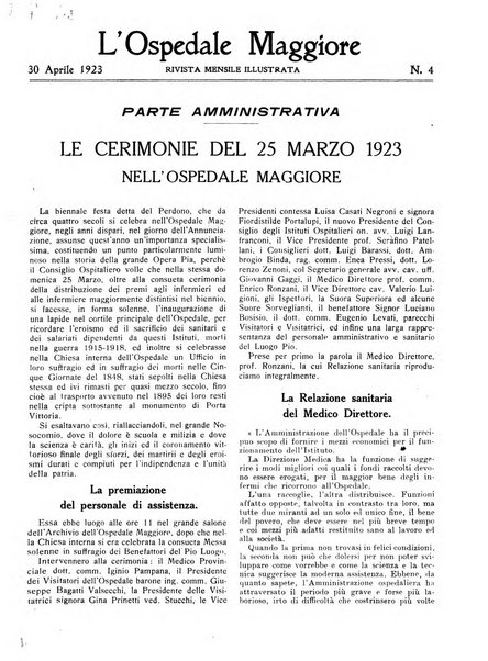 L'Ospedale Maggiore rivista scientifico-pratica dell'Ospedale Maggiore di Milano ed Istituti sanitari annessi