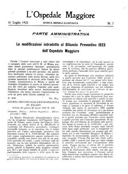 L'Ospedale Maggiore rivista scientifico-pratica dell'Ospedale Maggiore di Milano ed Istituti sanitari annessi