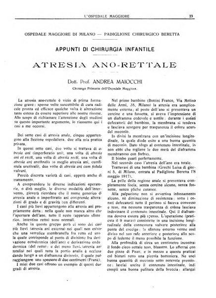 L'Ospedale Maggiore rivista scientifico-pratica dell'Ospedale Maggiore di Milano ed Istituti sanitari annessi