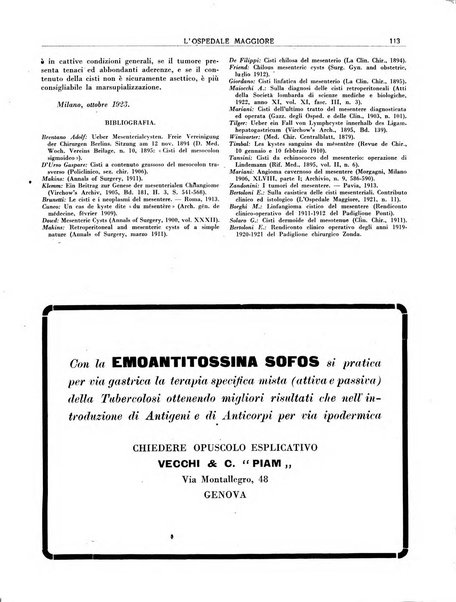 L'Ospedale Maggiore rivista scientifico-pratica dell'Ospedale Maggiore di Milano ed Istituti sanitari annessi