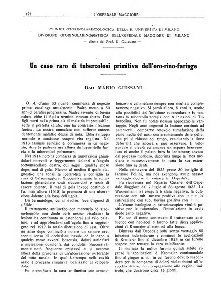 L'Ospedale Maggiore rivista scientifico-pratica dell'Ospedale Maggiore di Milano ed Istituti sanitari annessi