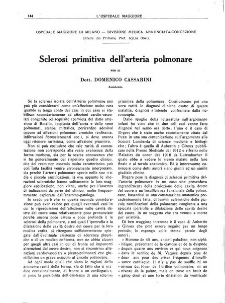 L'Ospedale Maggiore rivista scientifico-pratica dell'Ospedale Maggiore di Milano ed Istituti sanitari annessi