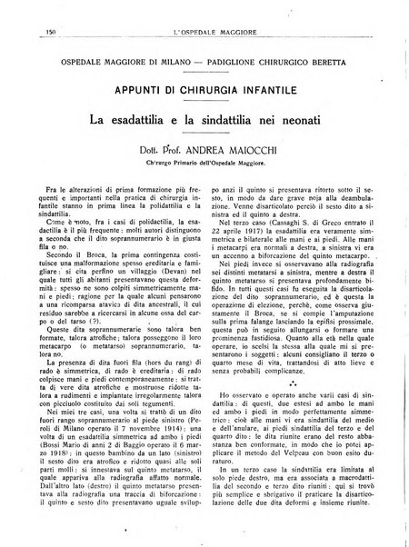 L'Ospedale Maggiore rivista scientifico-pratica dell'Ospedale Maggiore di Milano ed Istituti sanitari annessi