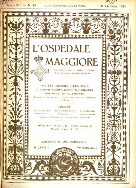 L'Ospedale Maggiore rivista scientifico-pratica dell'Ospedale Maggiore di Milano ed Istituti sanitari annessi