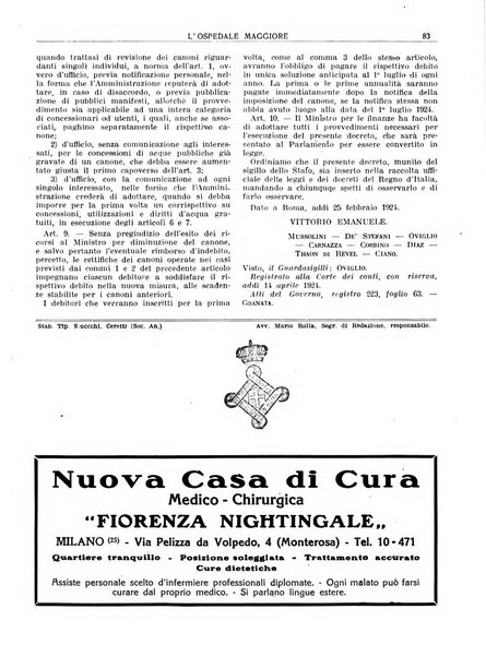 L'Ospedale Maggiore rivista scientifico-pratica dell'Ospedale Maggiore di Milano ed Istituti sanitari annessi