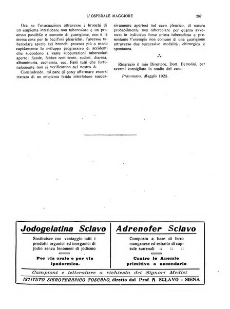 L'Ospedale Maggiore rivista scientifico-pratica dell'Ospedale Maggiore di Milano ed Istituti sanitari annessi