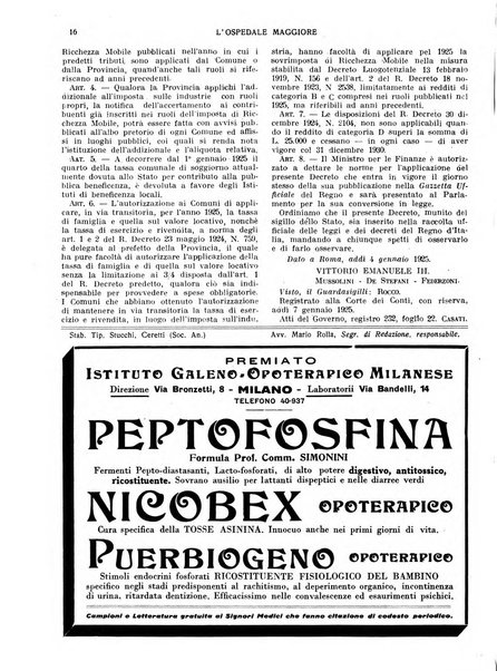 L'Ospedale Maggiore rivista scientifico-pratica dell'Ospedale Maggiore di Milano ed Istituti sanitari annessi