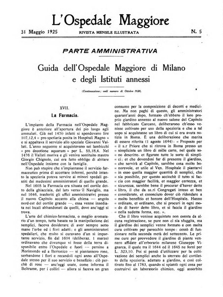 L'Ospedale Maggiore rivista scientifico-pratica dell'Ospedale Maggiore di Milano ed Istituti sanitari annessi